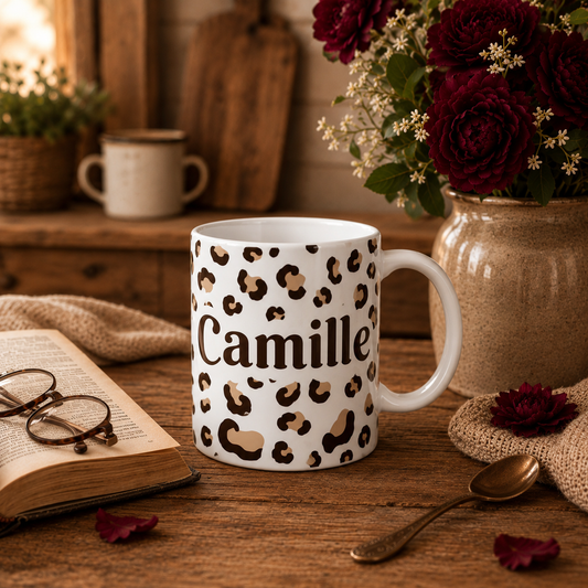 Mug LEOPARD prénom