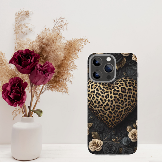 Coque COEUR LEOPARD